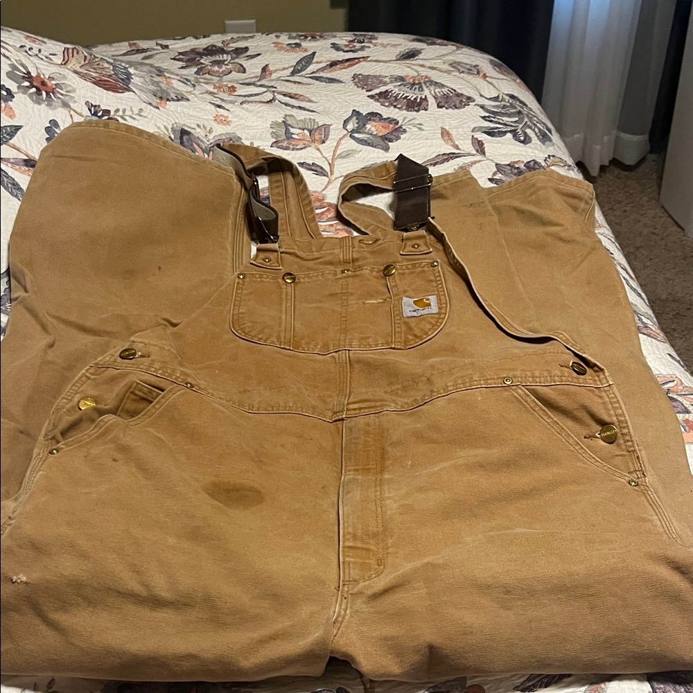 Carhartt Brown Unlined Bib Overalls